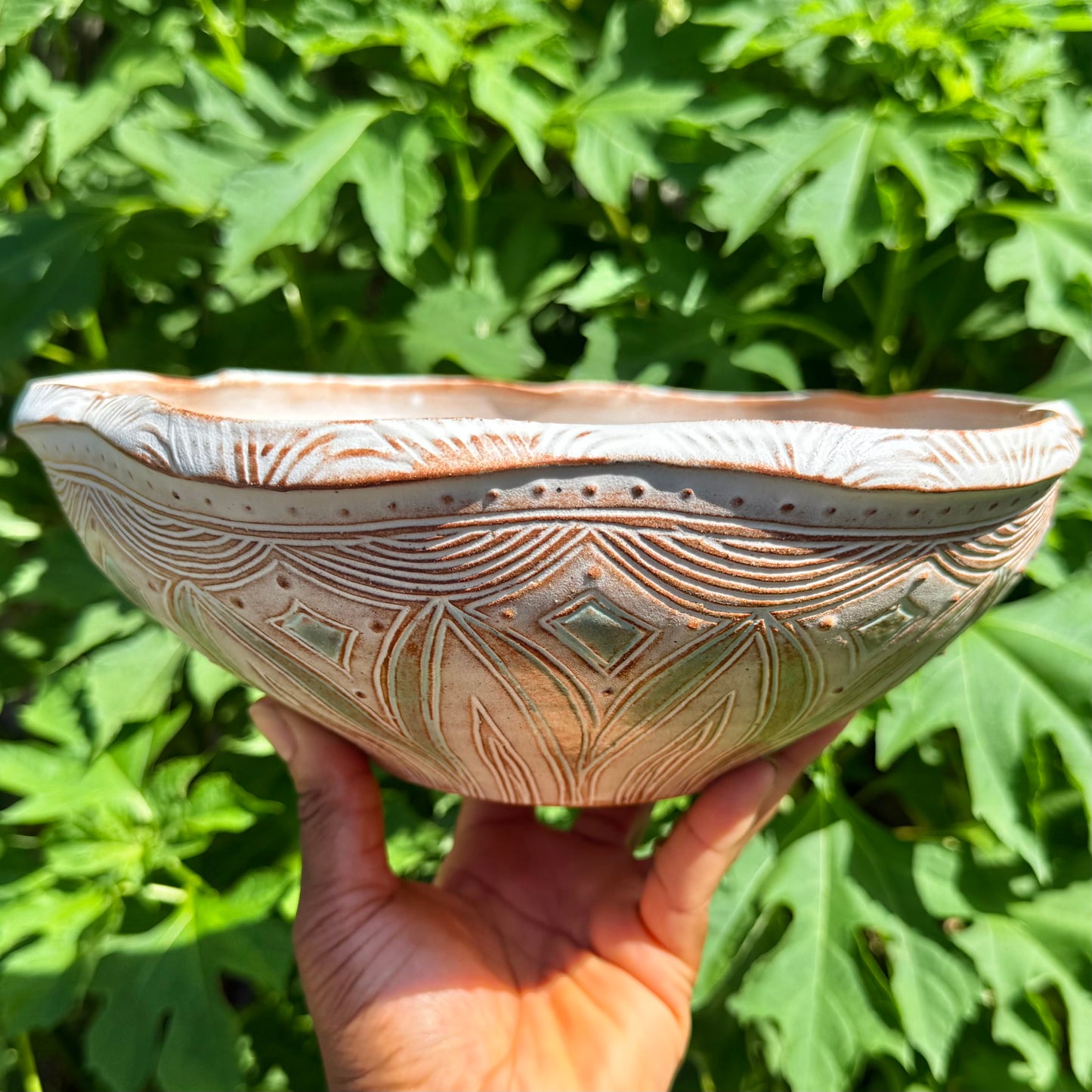 Wavy Rim Serving Bowl