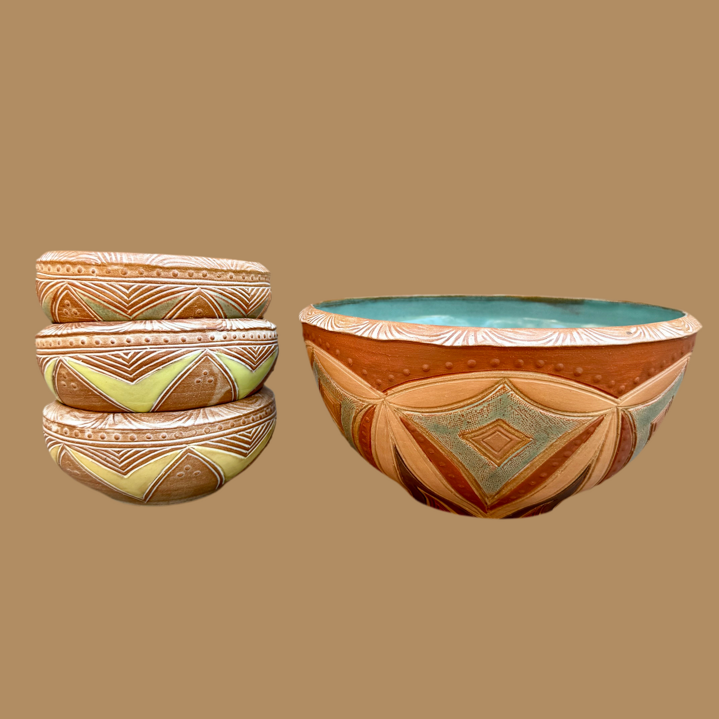 Earth Tone Serving Bowl