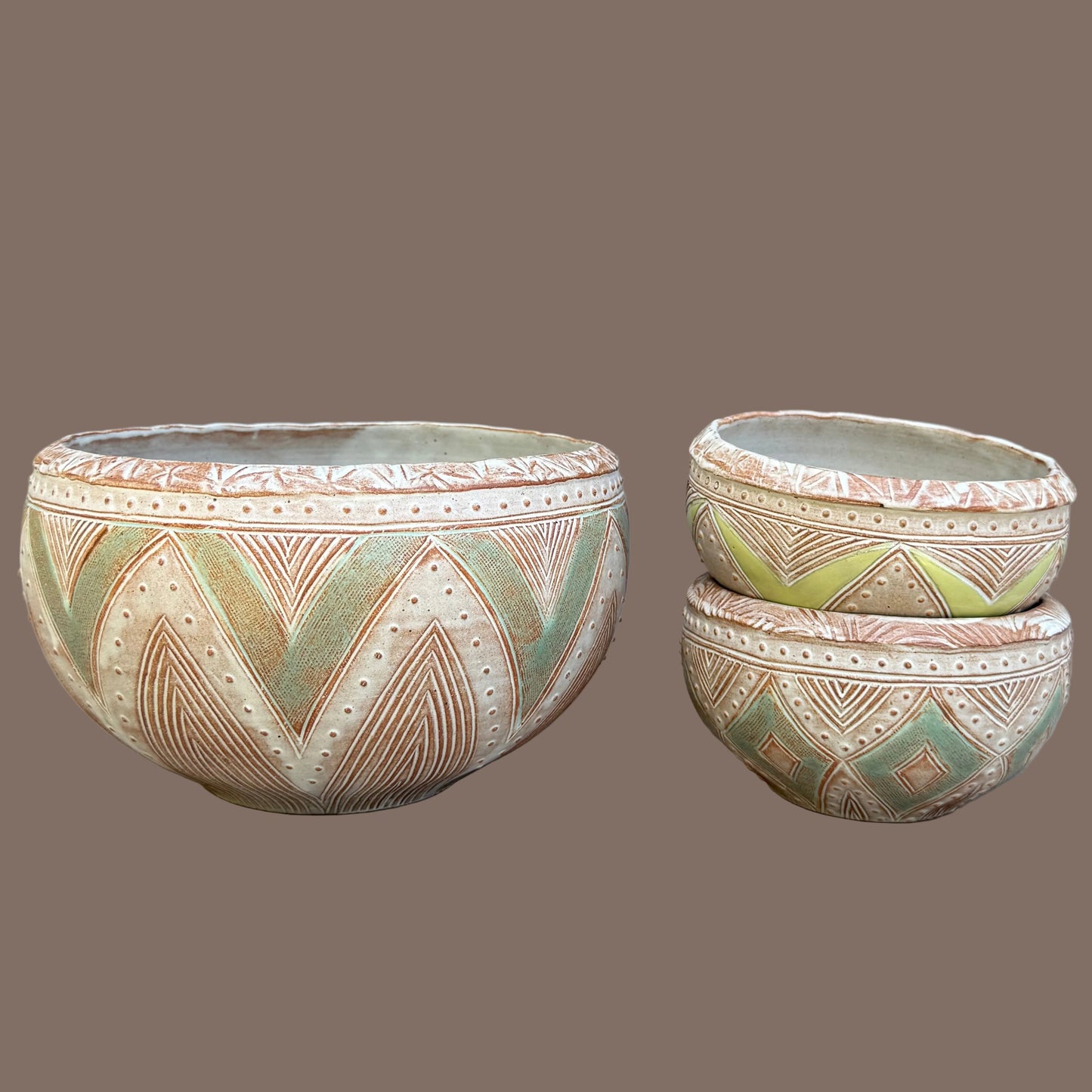Carved Serving Bowl
