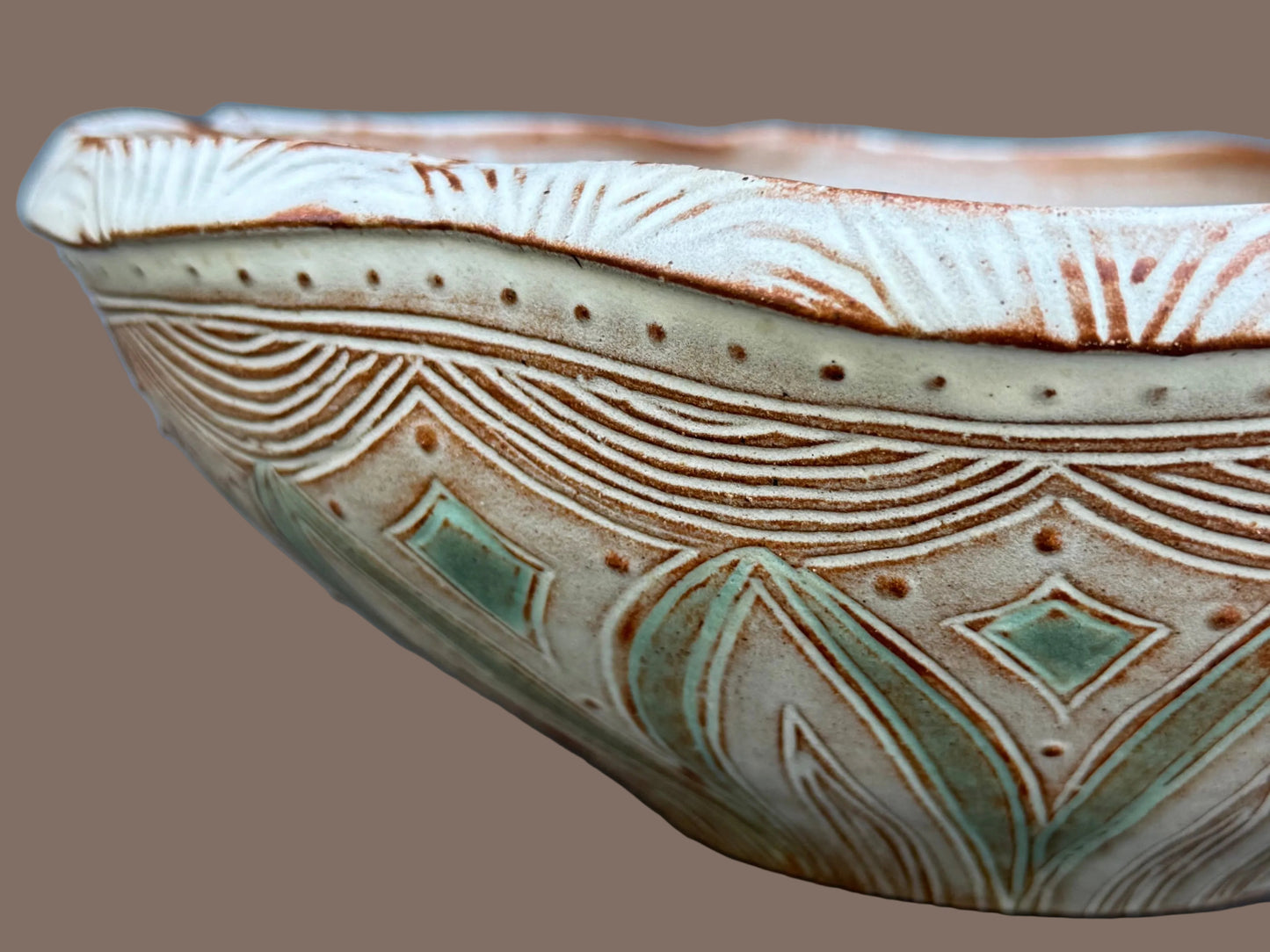Wavy Rim Serving Bowl