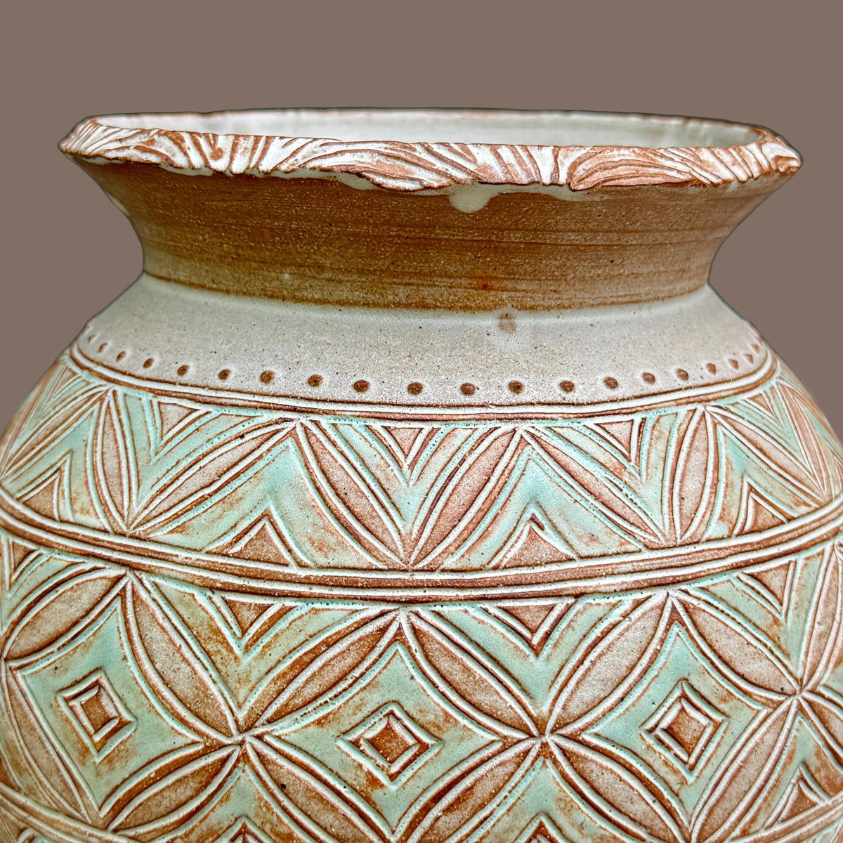Aqua Diamond Vase