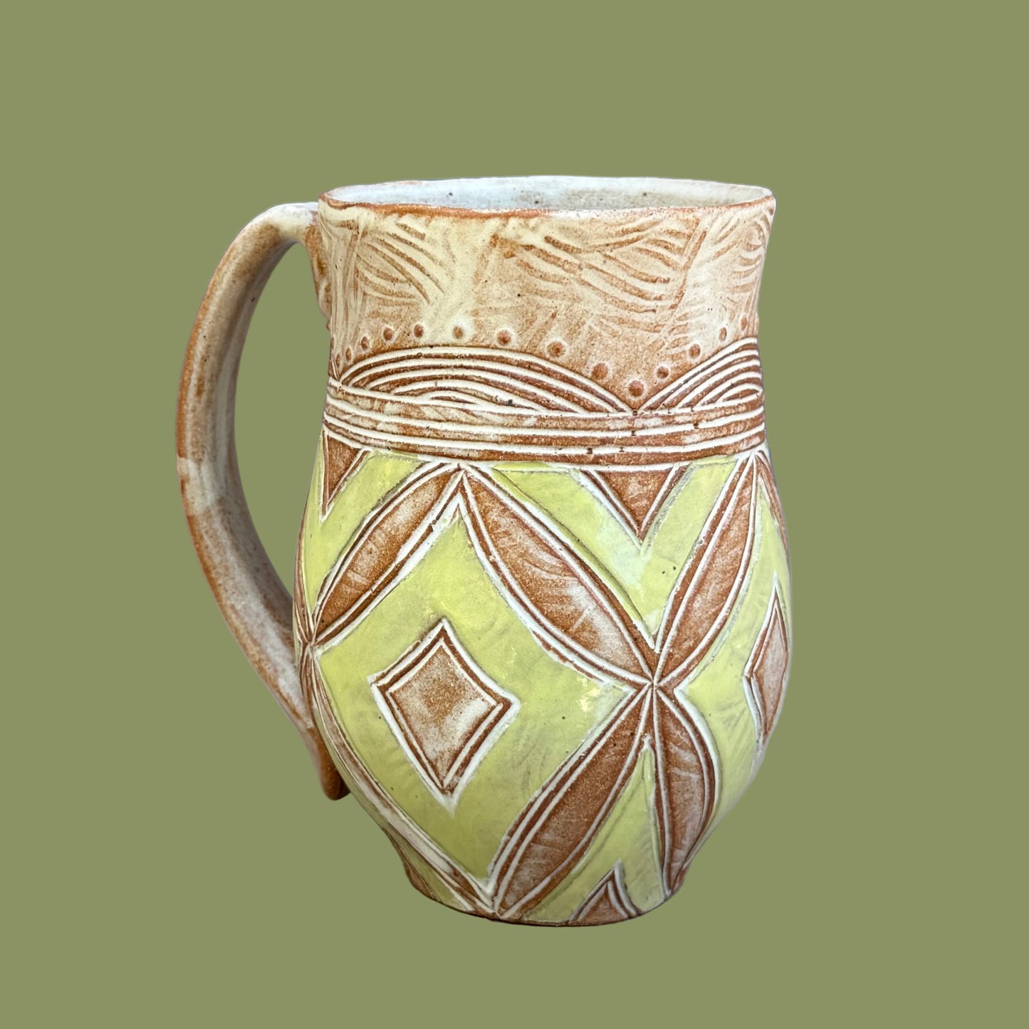 Chartreuse Diamond Kwali Mug