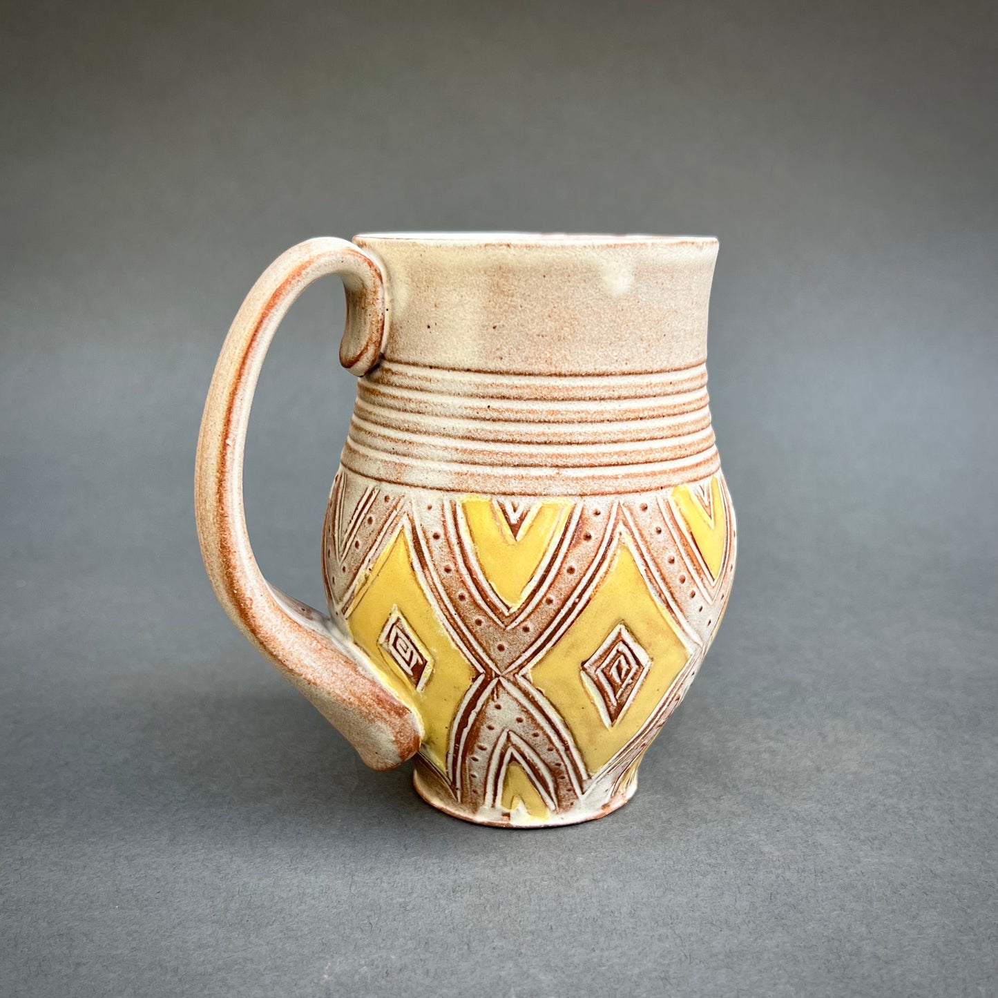 Yellow Diamond Kwali Mug