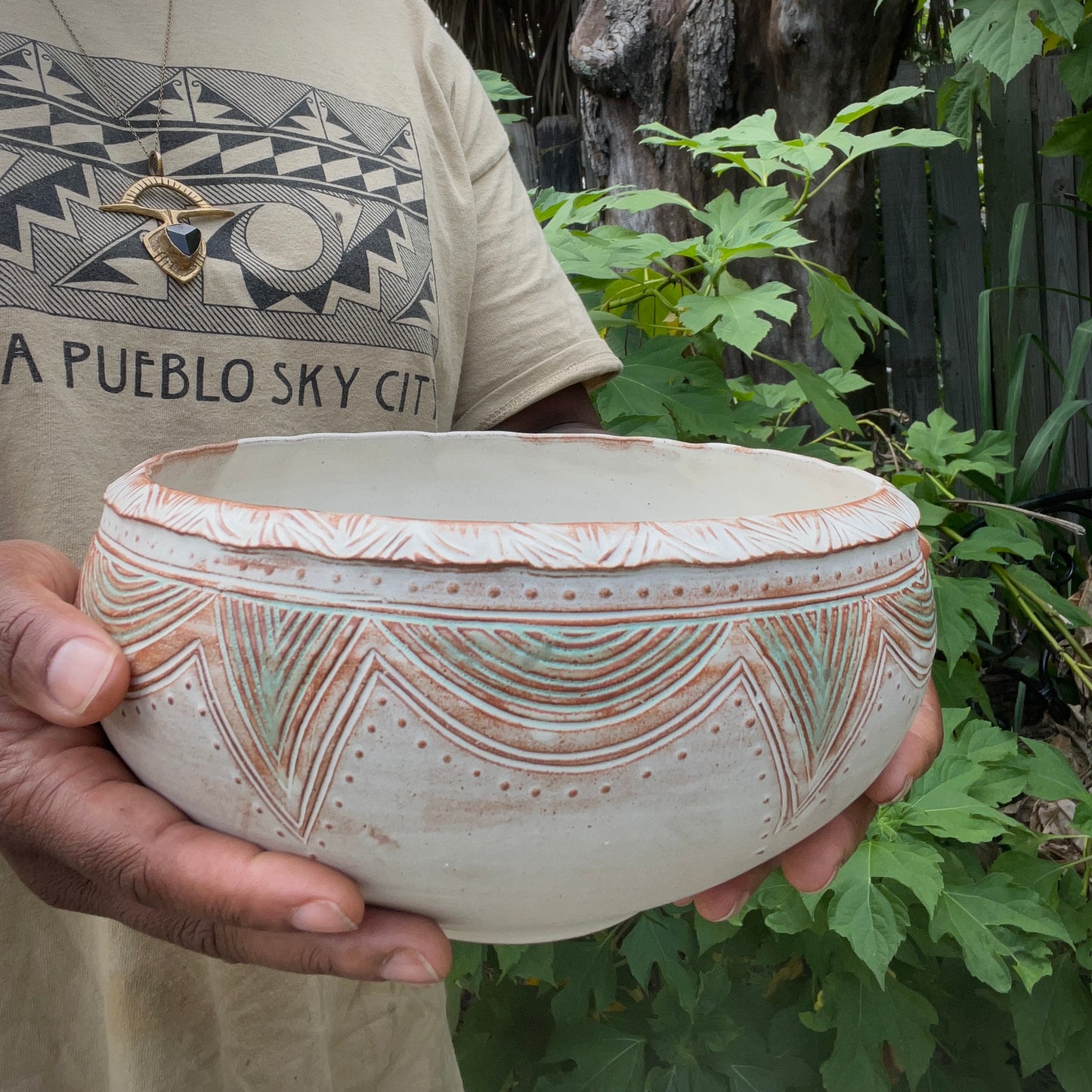 Carved Serving Bowl