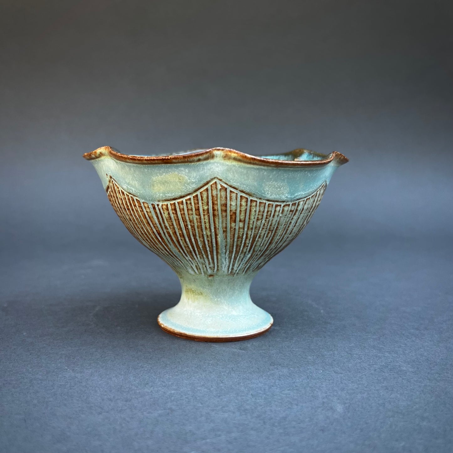 Small Copper Pedestal Bowl