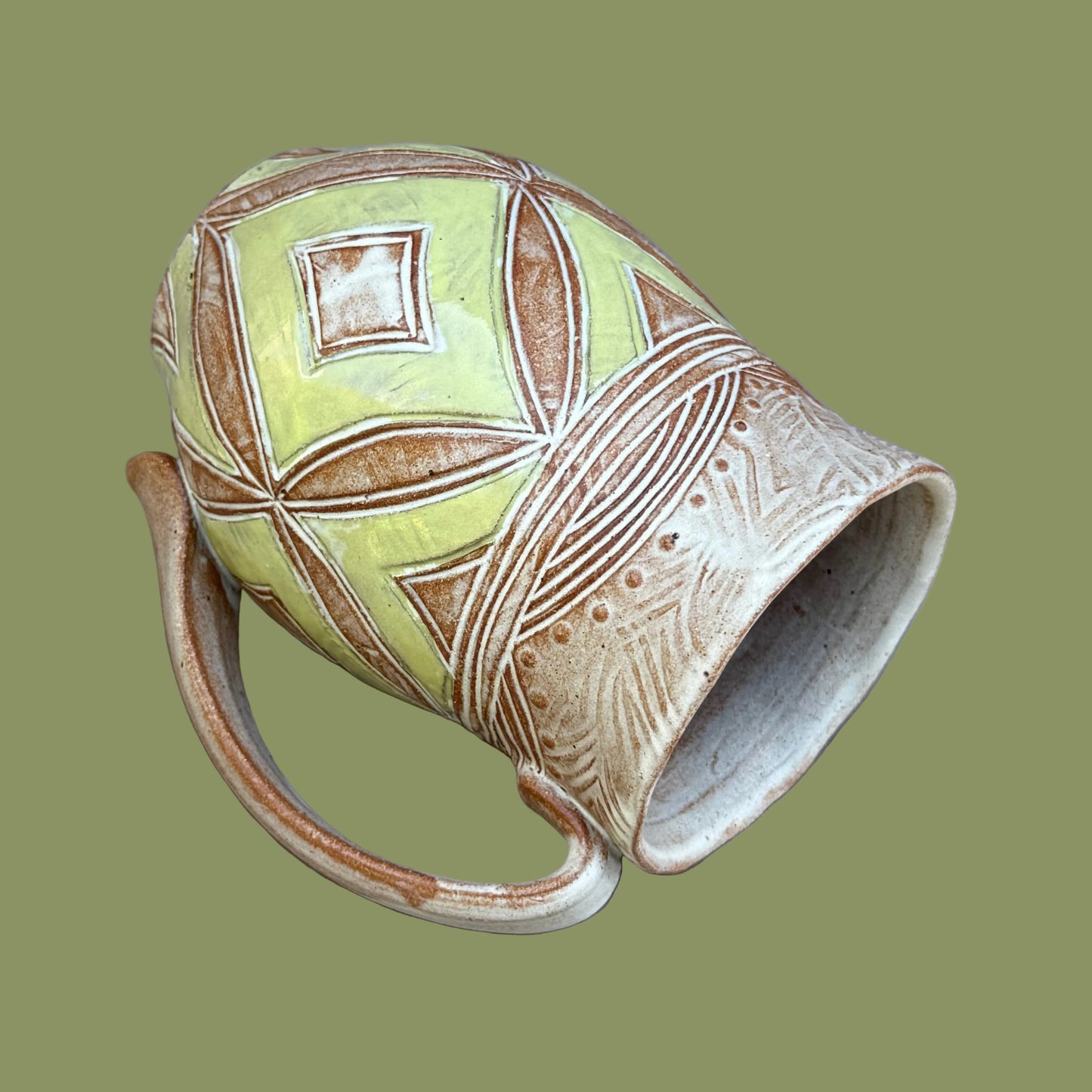 Chartreuse Diamond Kwali Mug