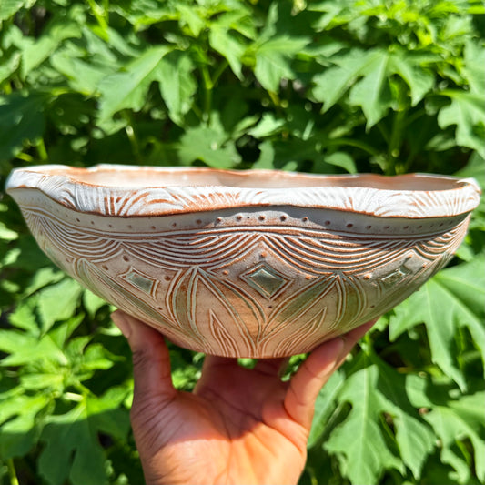 Wavy Rim Serving Bowl