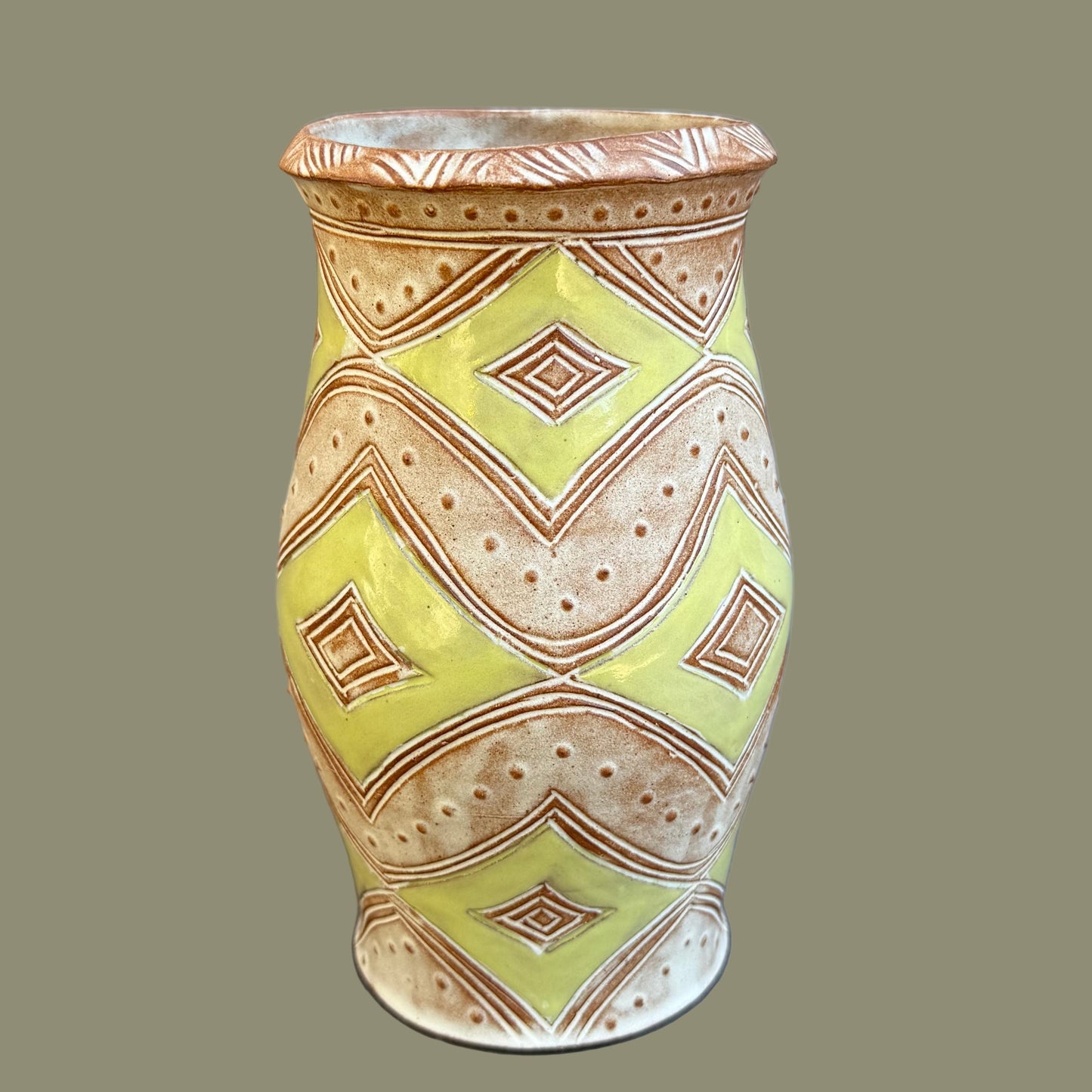 Chartreuse Diamond Vase