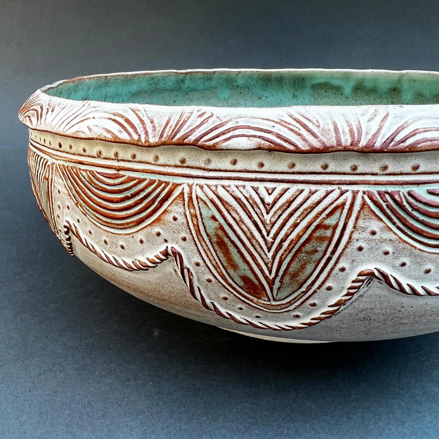 Coil Decorated Serving Bowl