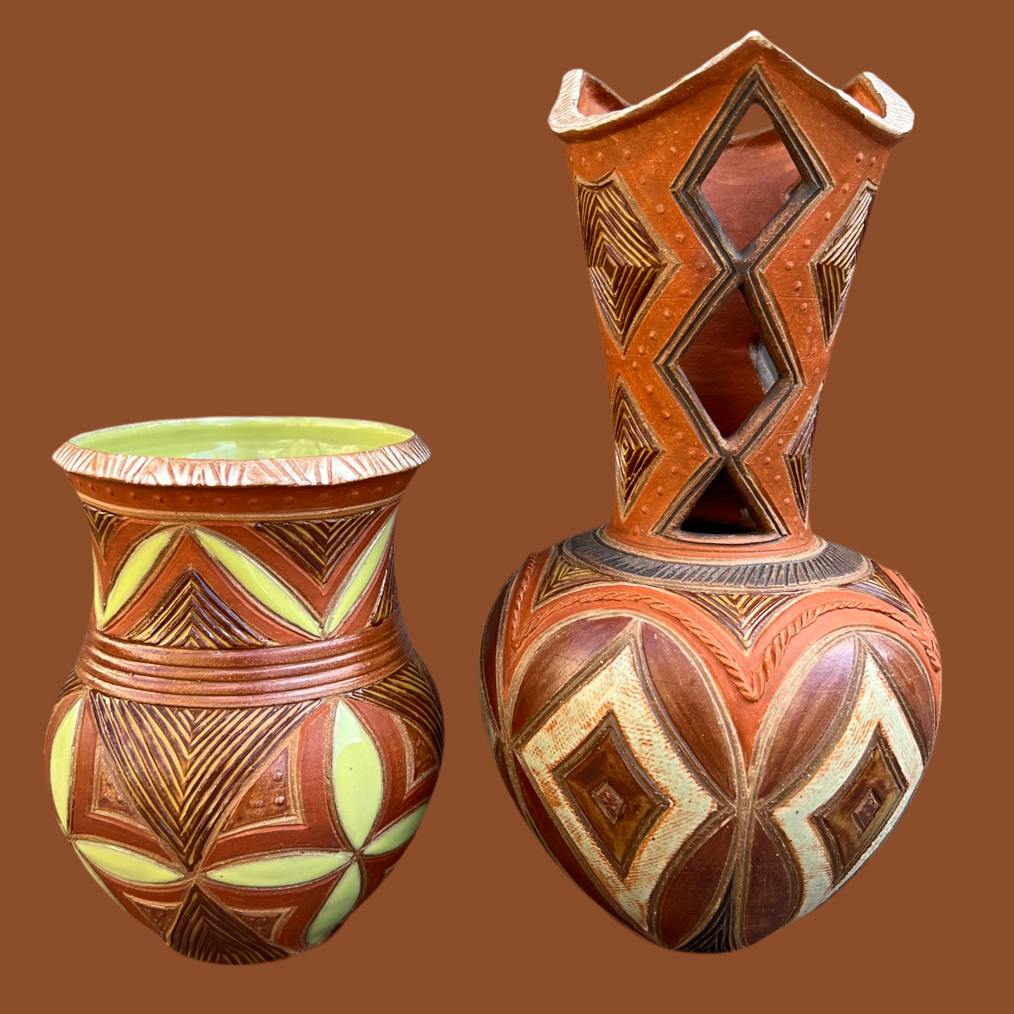 Earth Tone Sculptural Vase