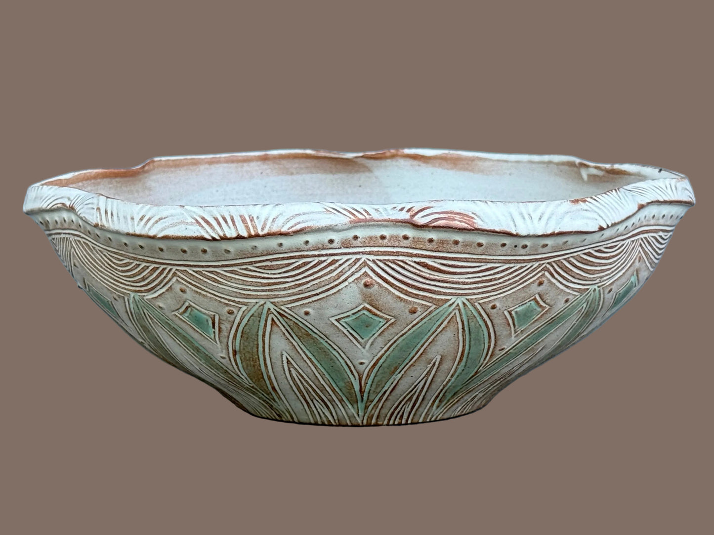 Wavy Rim Serving Bowl