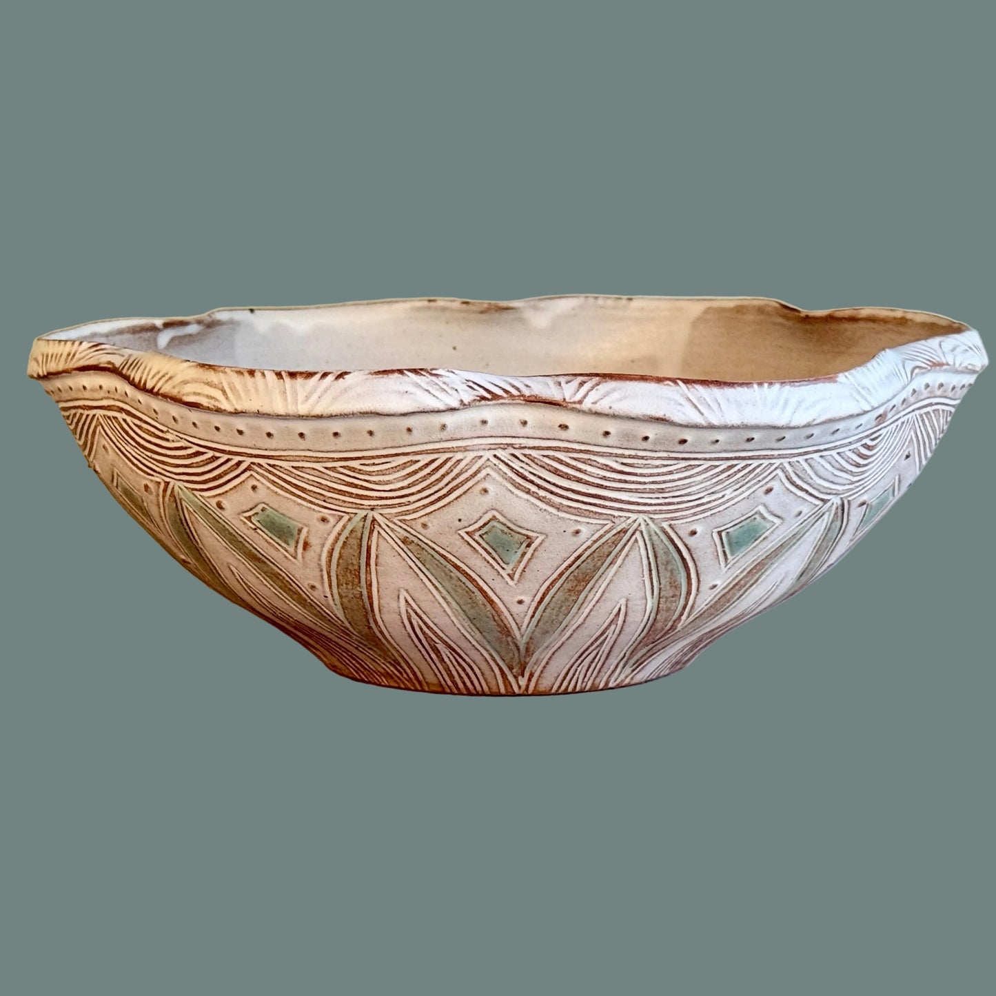 Wavy Rim Serving Bowl