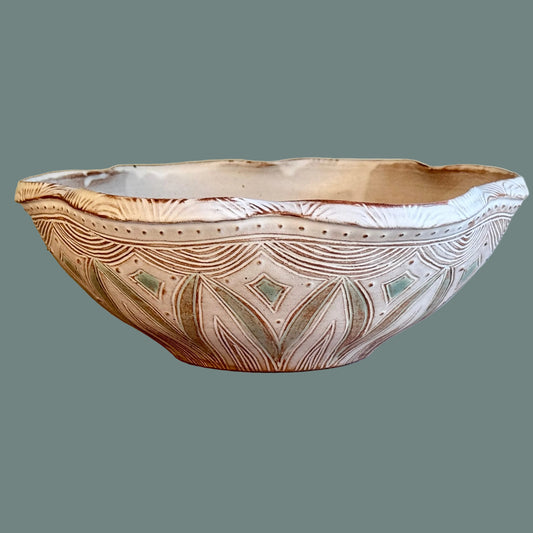 Wavy Rim Serving Bowl
