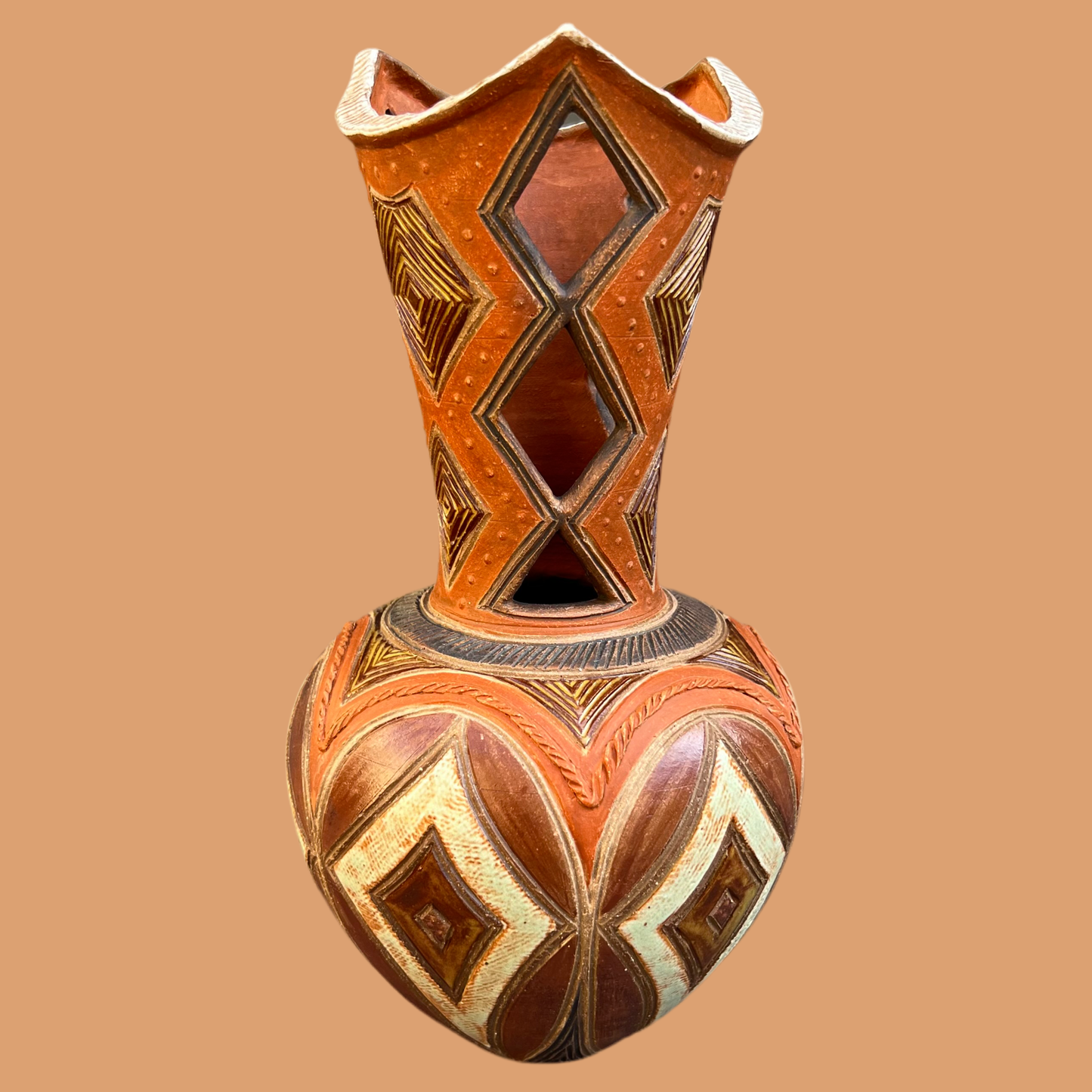 Earth Tone Sculptural Vase