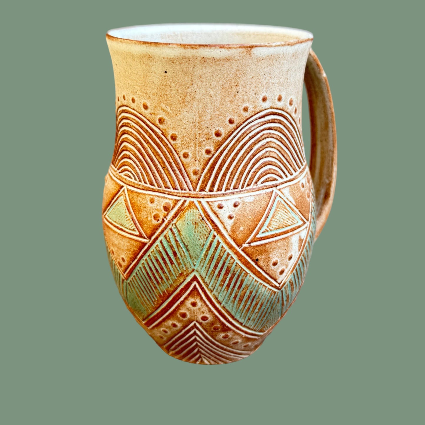 Large Carved Mug