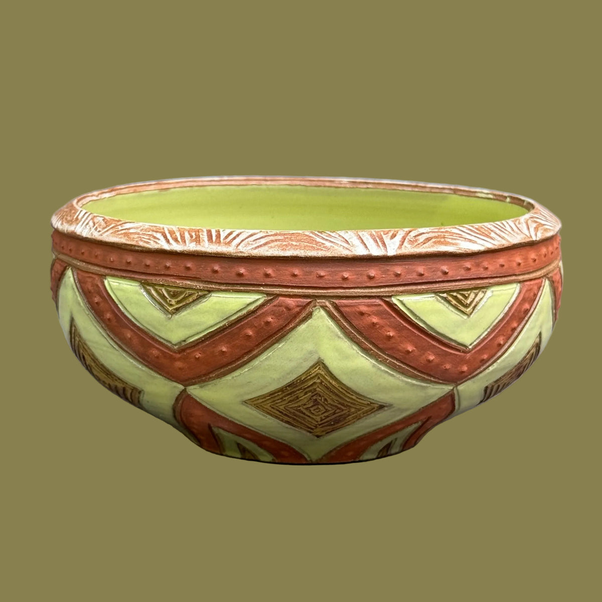 Chartreuse Earth Tone Bowl