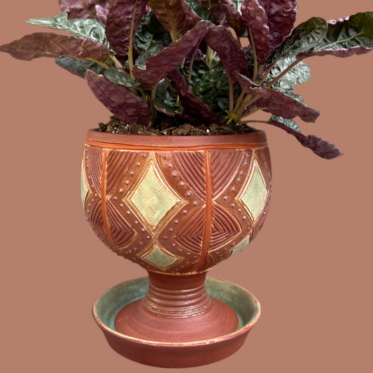 Earth Tone Pedestal Planter