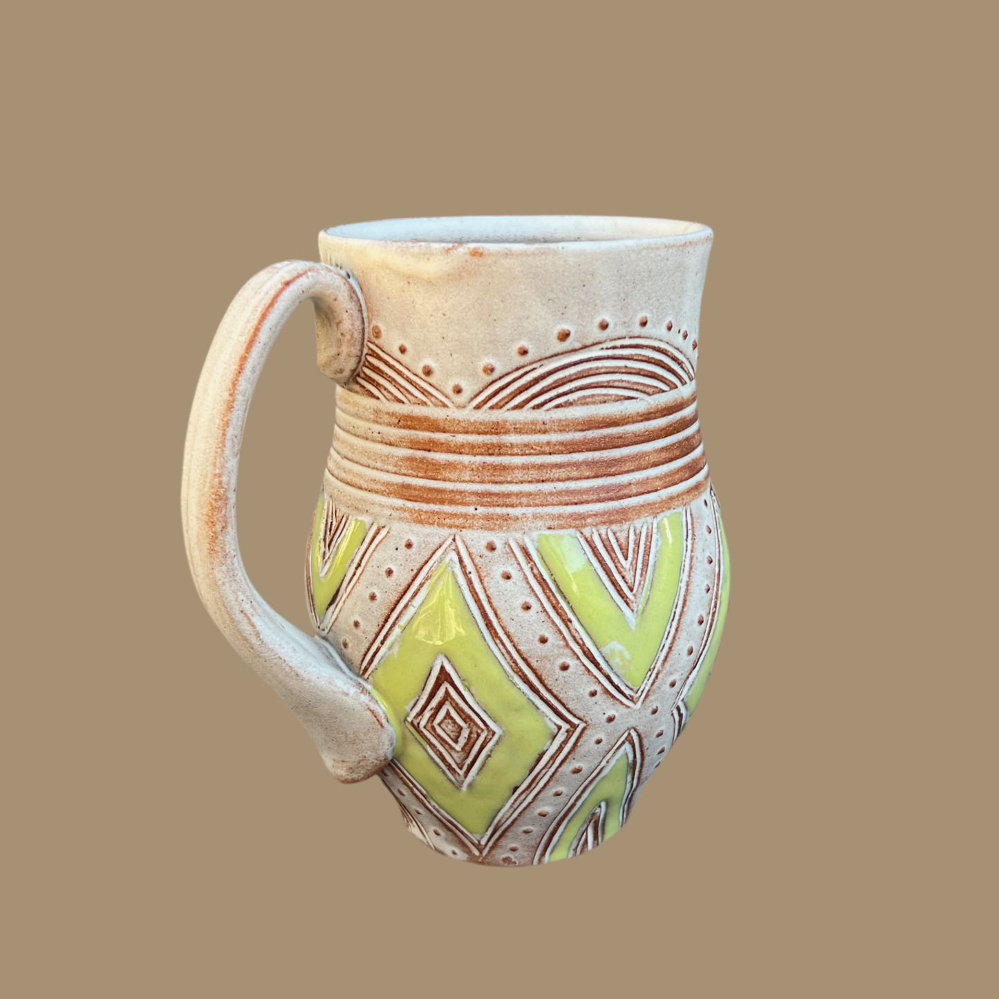 Chartreuse Diamond Kwali Mug