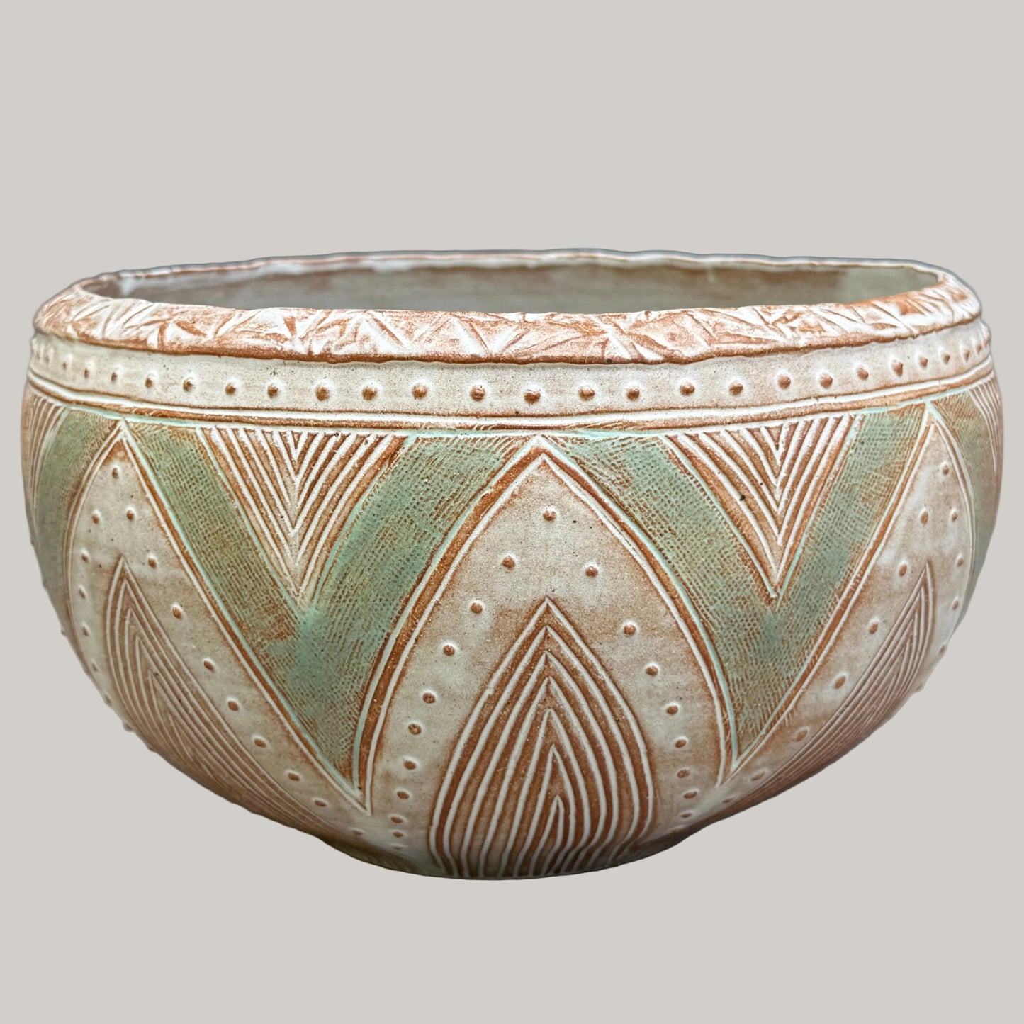 Carved Serving Bowl