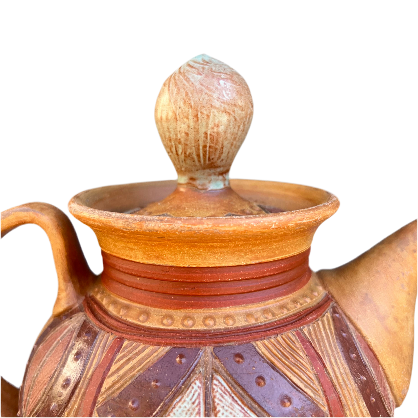 Earth Tone Kwali Teapot