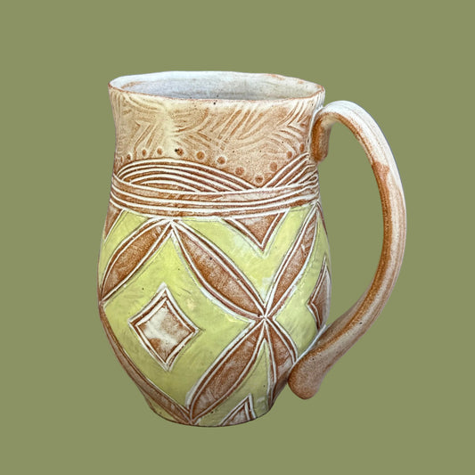 Chartreuse Diamond Kwali Mug