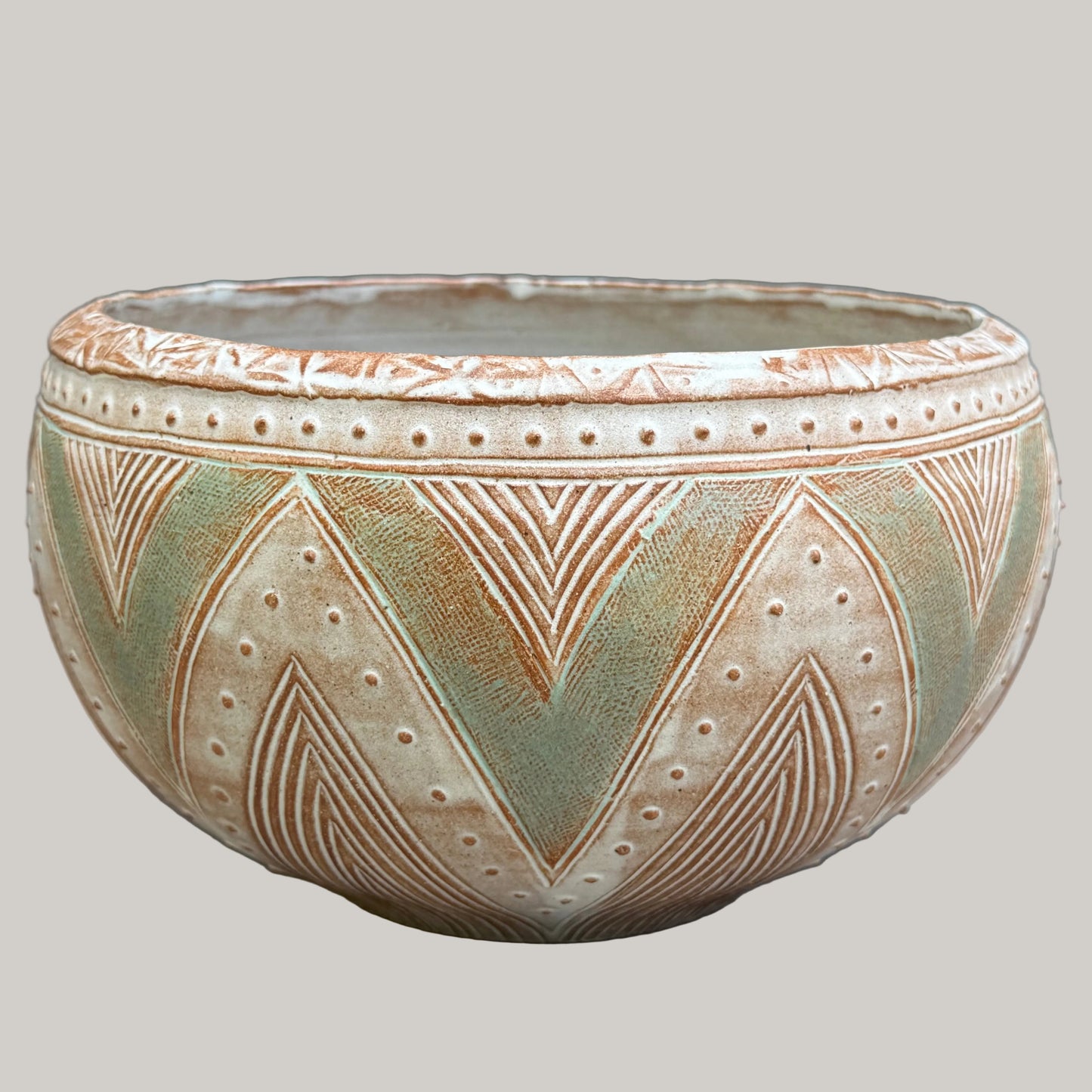Carved Serving Bowl