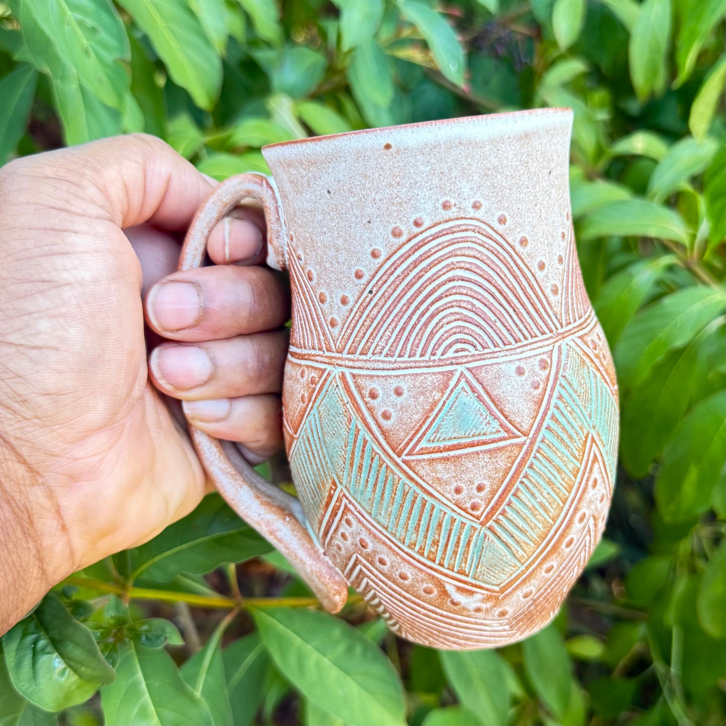Large Carved Mug