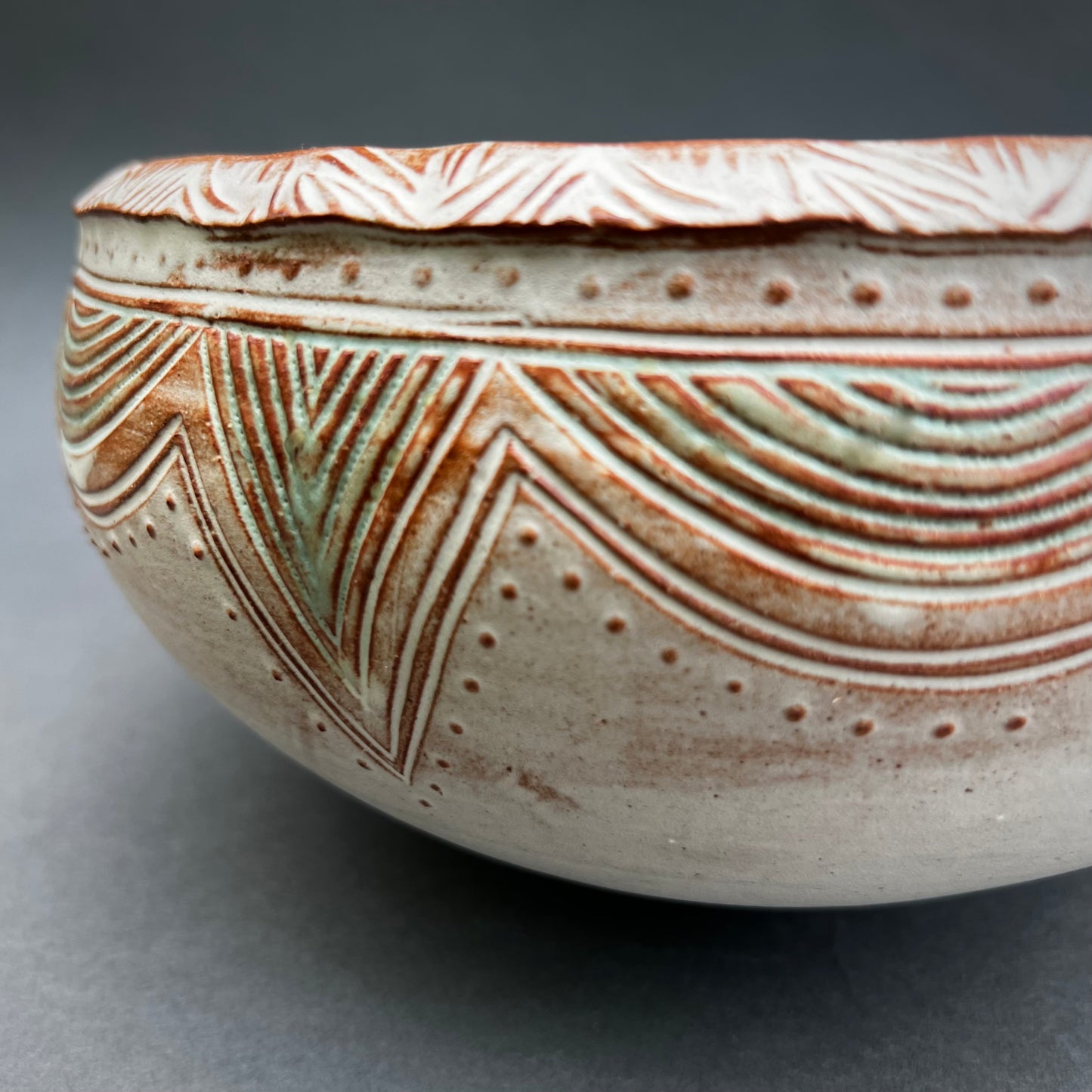 Carved Serving Bowl