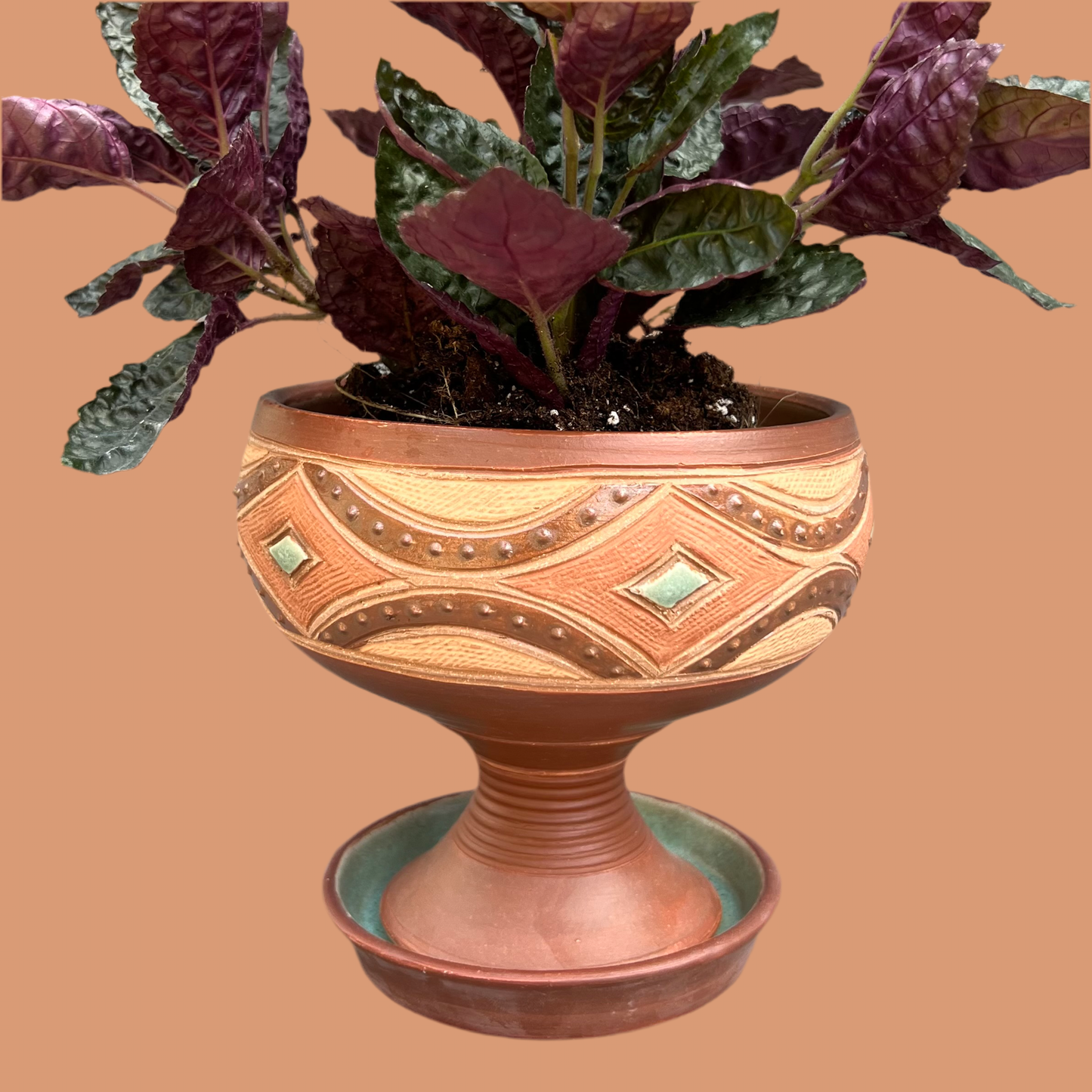 Earth Tone Pedestal Planter