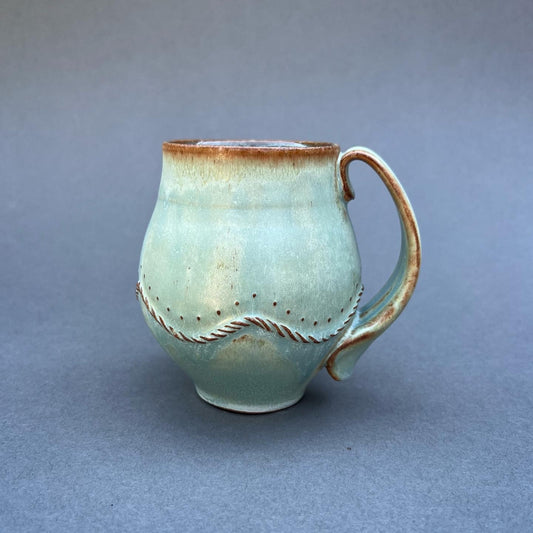 Large Copper Coil Decorated Mug