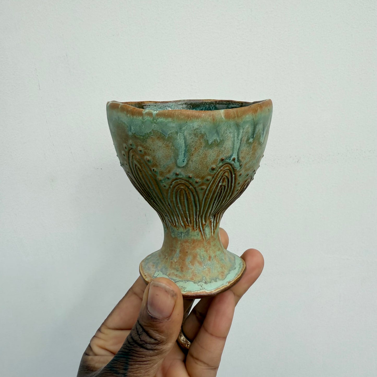 Pinched Copper Wine Cup