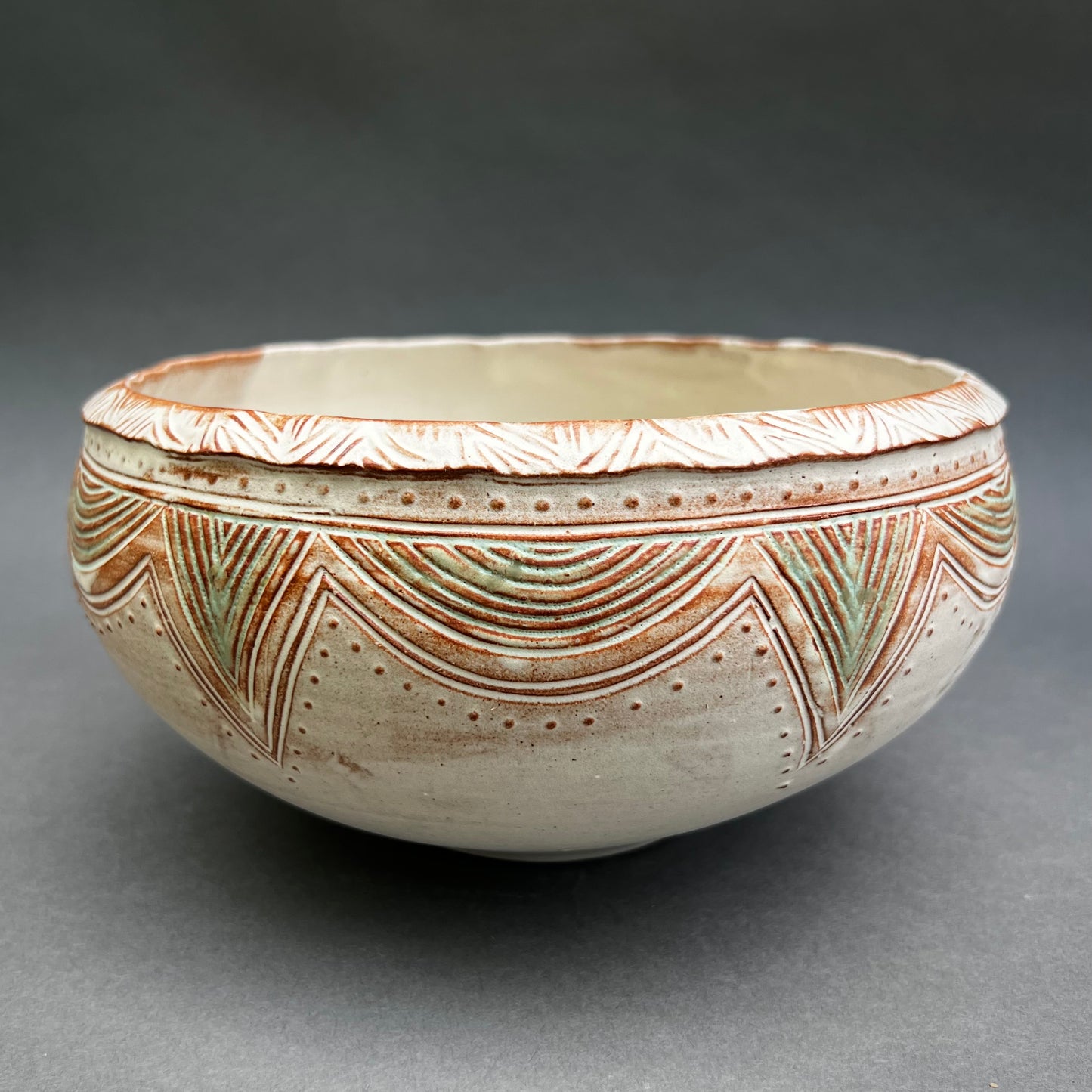 Carved Serving Bowl