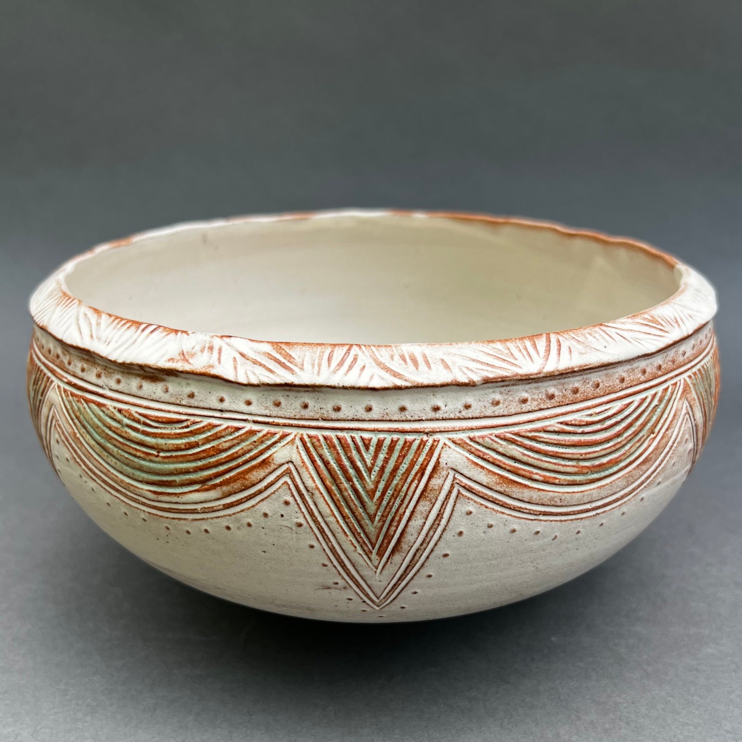 Carved Serving Bowl