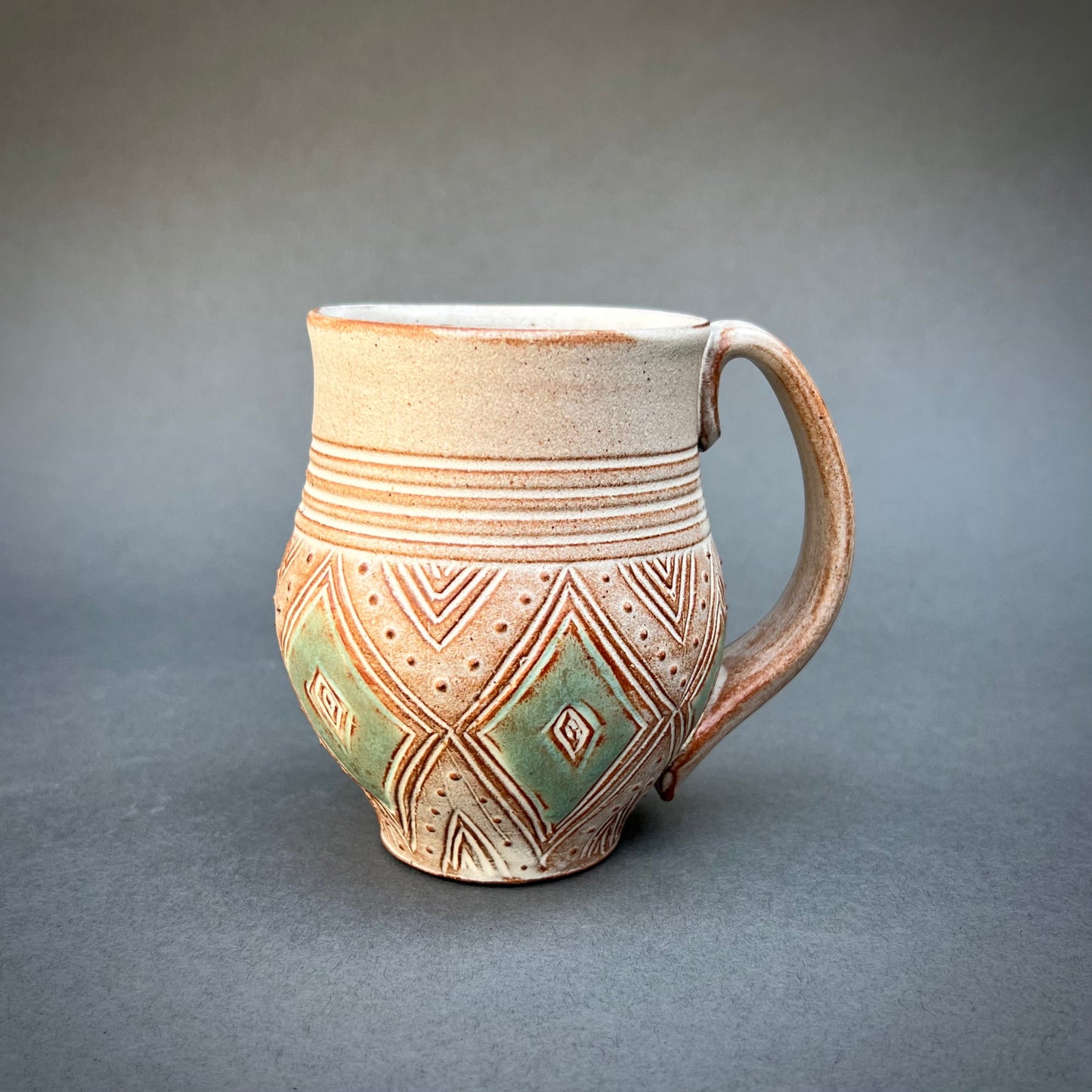 Smaller Aqua Diamond Kwali Mug