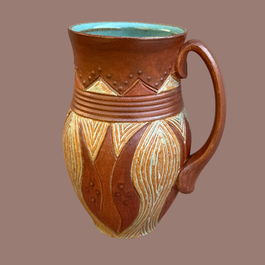 Large Roselle Earth Tone Mug