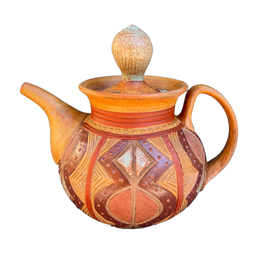 Earth Tone Kwali Teapot