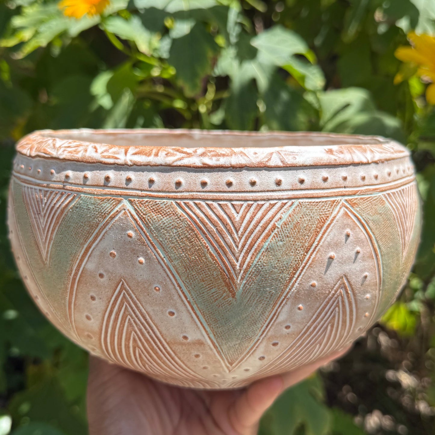 Carved Serving Bowl