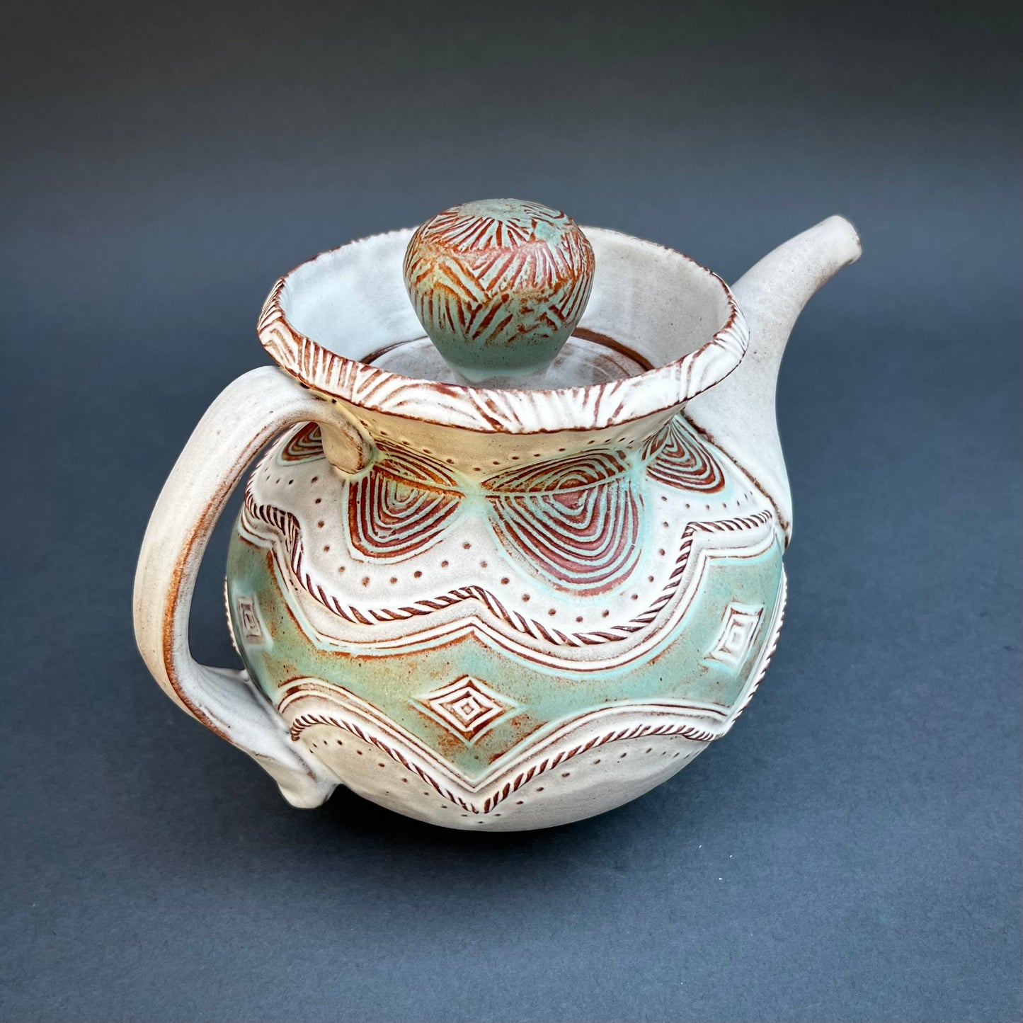 Coil Decorated Teapot