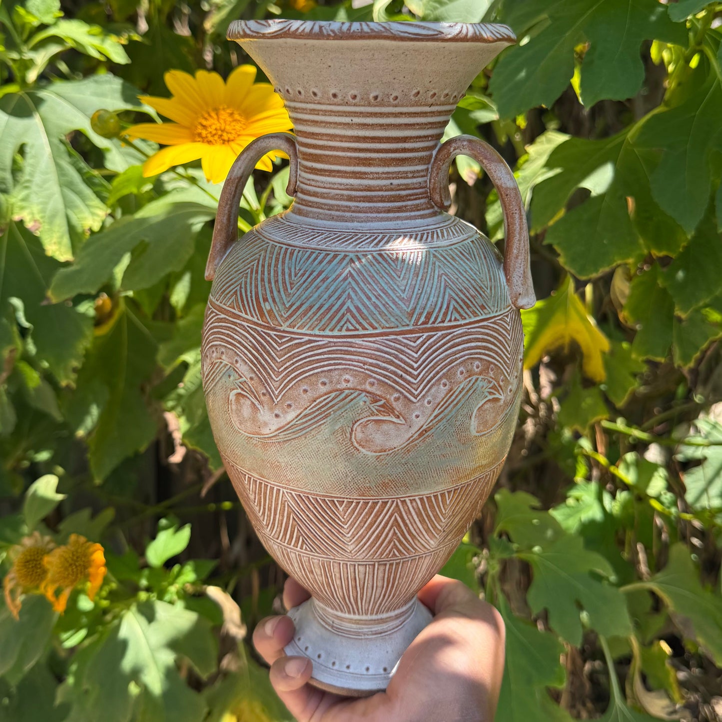 Bird Wave Amphora