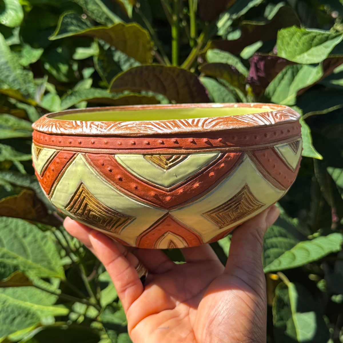 Chartreuse Earth Tone Bowl
