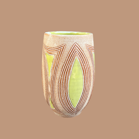 Carved Chartreuse Cup