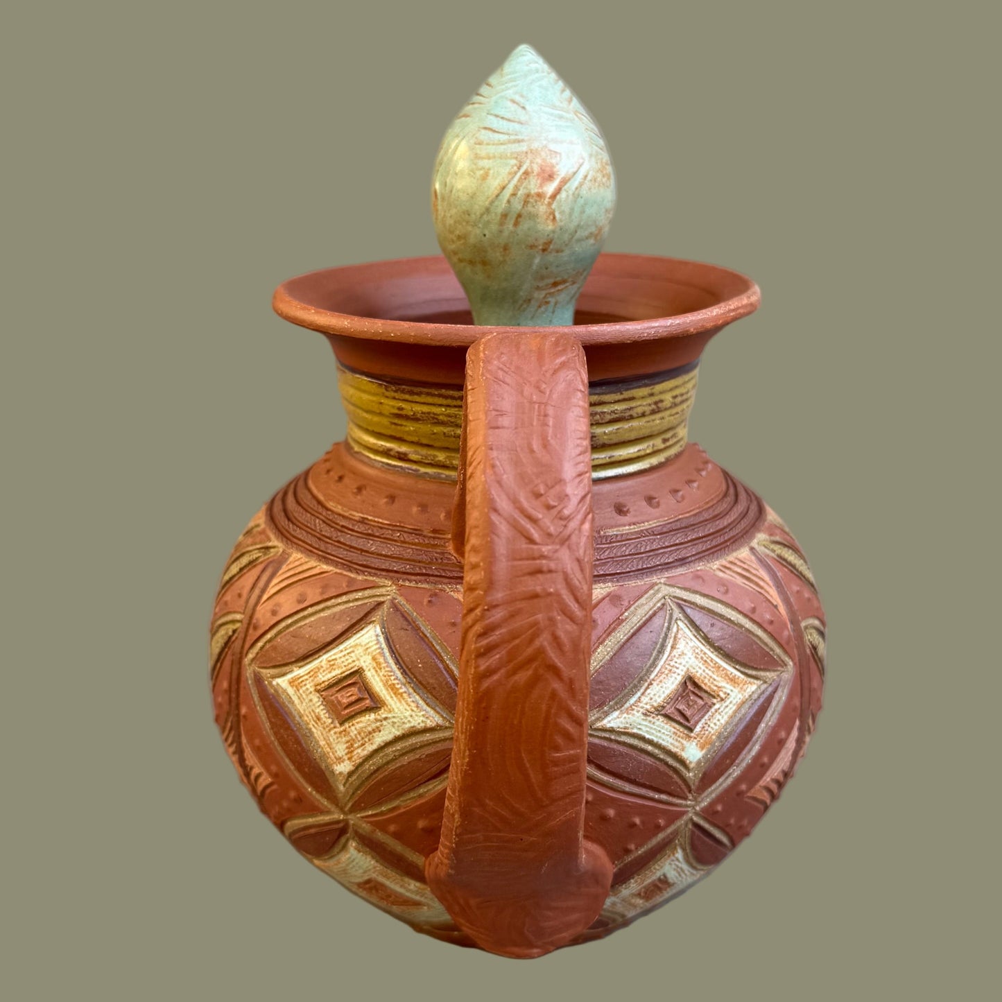 Earth Tone Kwali Teapot