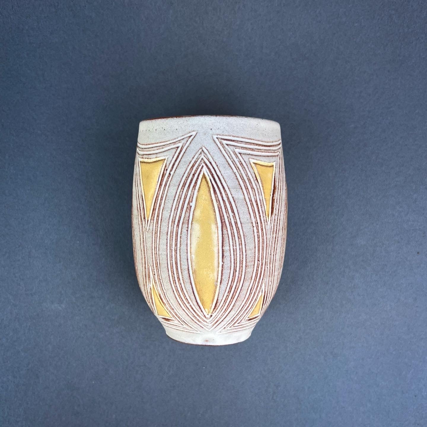 Medium Carved Yellow Cup