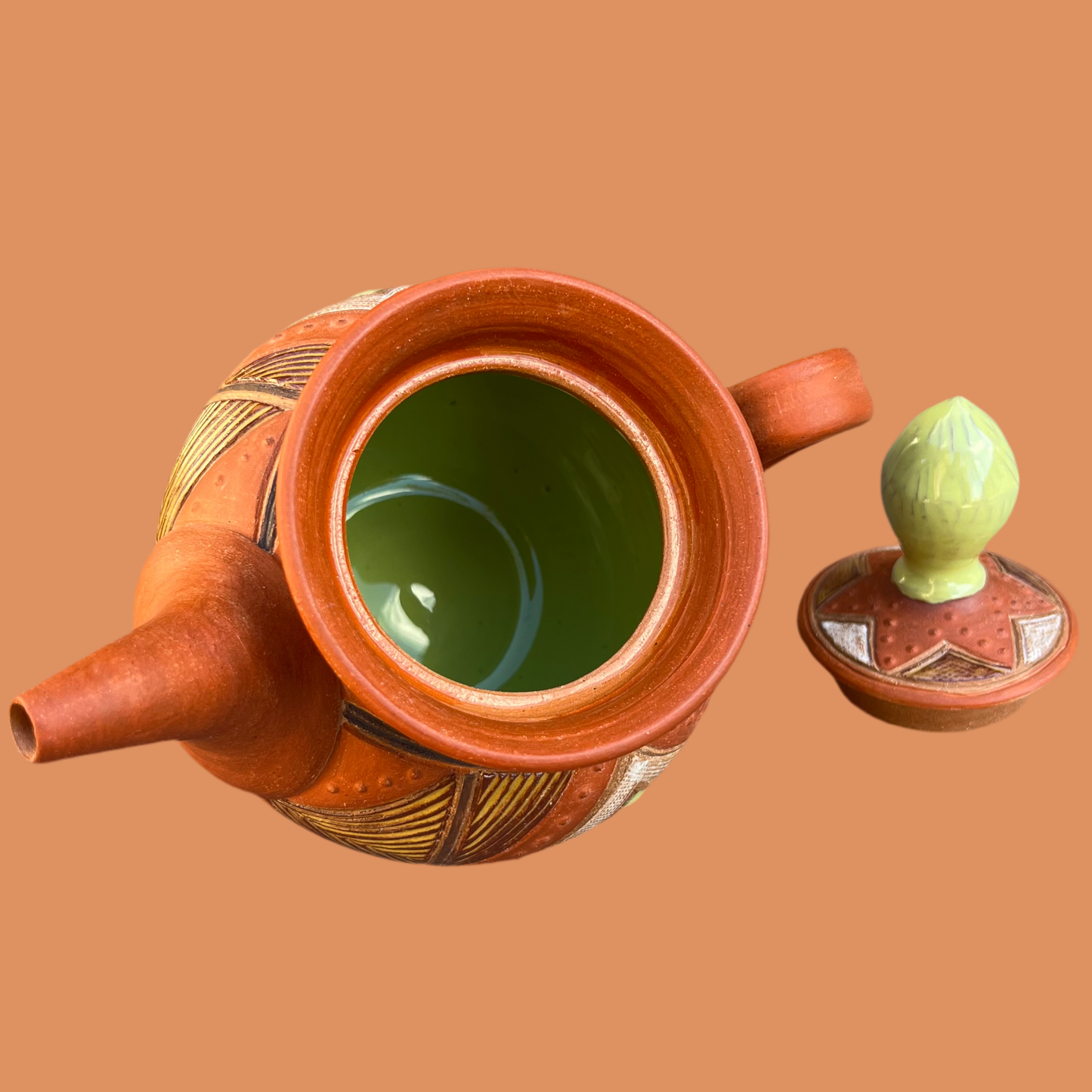 Earth Tone Kwali Teapot