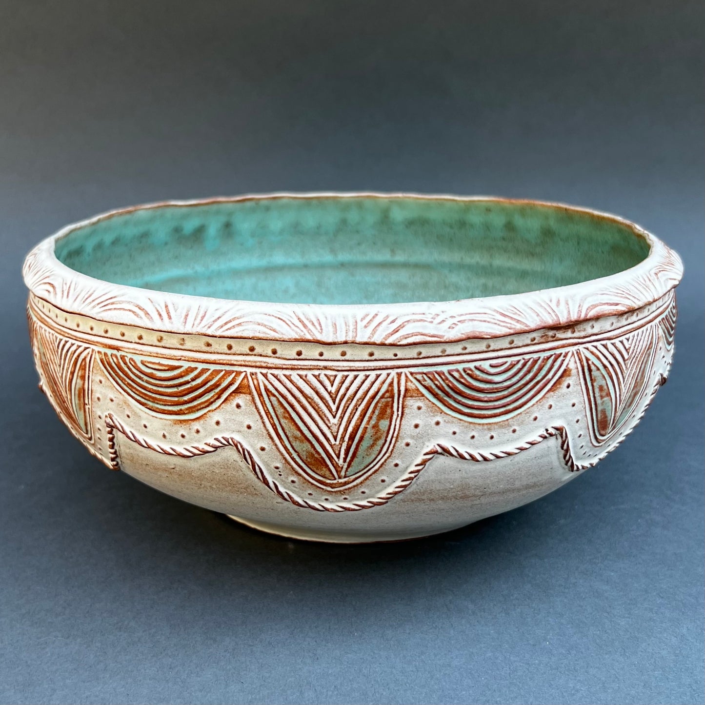 Coil Decorated Serving Bowl