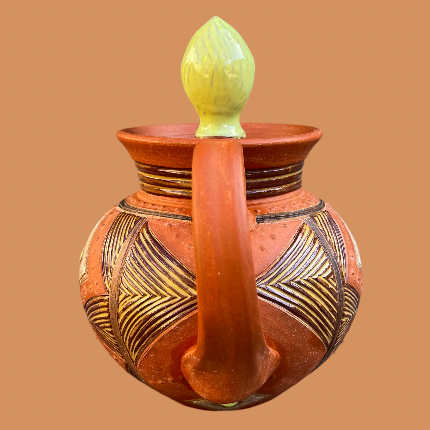 Earth Tone Kwali Teapot